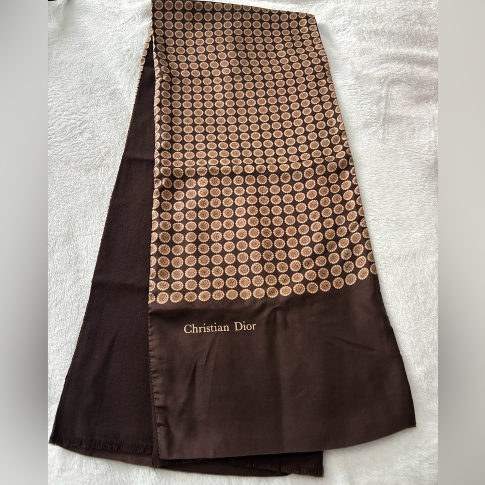 Vintage Christian Dior silk and wool scarf
